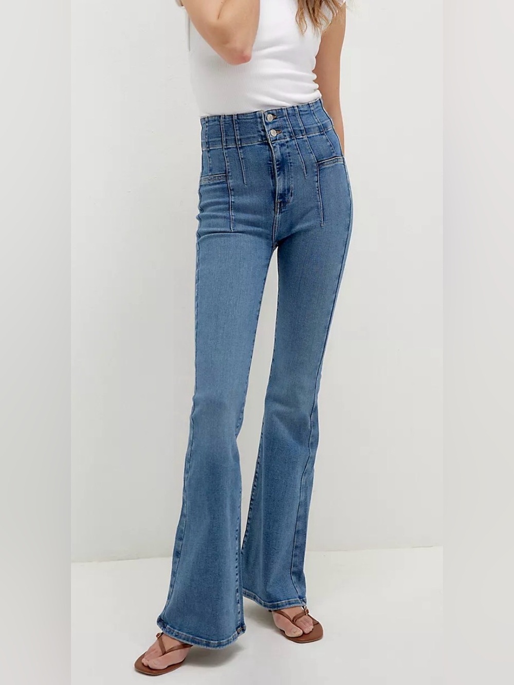 We The Free Jayde Medium Blue High-Rise Flare Jeans